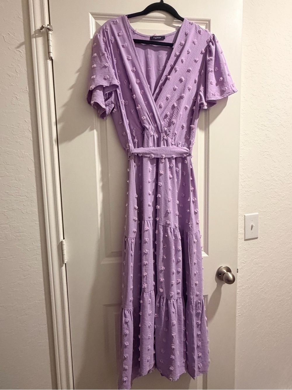 Lavender Textured Wrap Maxi Dress - Unknown Brand